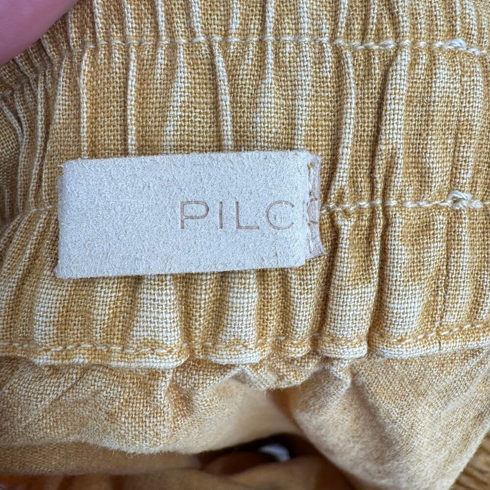 Pilcro Anthropologie Linen Blend Drawstring A-Line Skirt Womens SP Yellow Tan - Picture 5 of 10